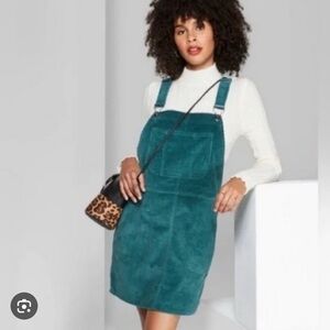 Green corduroy overalls jumper overalls dress